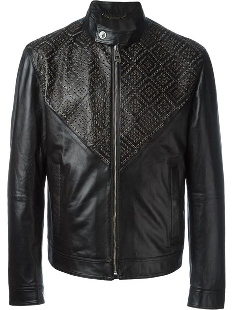 men jacket versace|used versace men leather jacket.